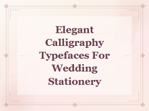 Elegant Calligraphy Typefaces for Wedding Stationery Invitations